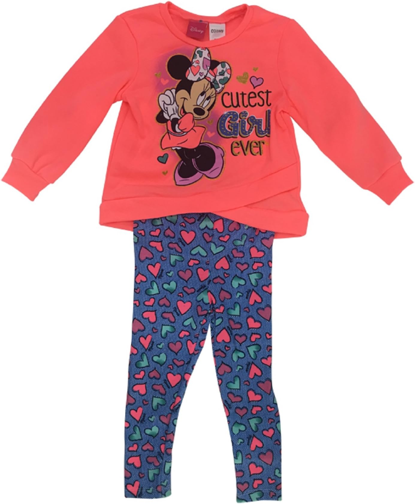 Disney Toddlers Girls Minnie Mouse ''Cutest Girl Ever'' Fleece and Leggings Set