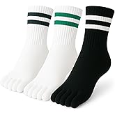 ss soxsense Toe Socks Crew Men and Women Athletic Running Premium Cotton Five Finger Socks Barefoot Socks Quarter