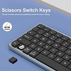 YORUNOHOSHI 2.4G Wireless Keyboard, Ultra Slim Dual