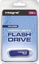 Integral 128GB USB 2.0 Flash Drive Courier Blue - Translucent Capless Design view 4