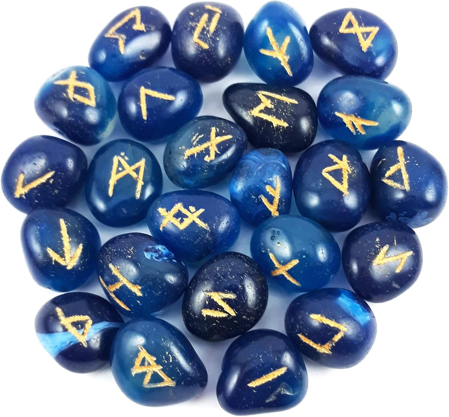 Runes Blue Agate Rune Stones Set Crystal Runes Viking Elder