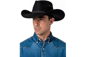 thuizen Men's and Women Classic Western Rolled-up Vegan Suede Decent Drawstring Cowboy Cowgirl Hat