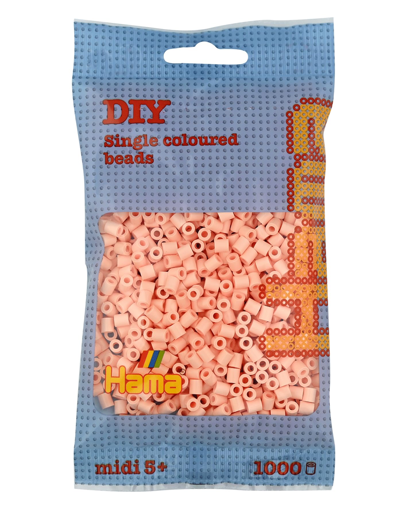 Hama Beads Bag | Approx. 1000 Midi Fuse Beads | Mosaic Decoration Arts & Craft for Creative Children Ages 5+ | Light Peach