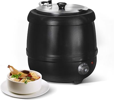 HAKKA 10L Commercial Soup Warmer Electric Kettle Stainless Steel Food