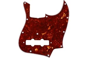Musiclily Pro 11-Hole J Bass Pickguard for JPN Fender Japan 4-String Jazz Bass, 4Ply Vintage Tortoise