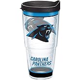 Tervis Made in USA Double Walled NFL Carolina Panthers Insulated Tumbler Cup Keeps Drinks Cold & Hot, 24oz, Tradition