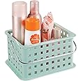 iDesign Spa BPA-Free Plastic Small Stackable Basket with Handle - 9.25" x 7" x 5", Mint