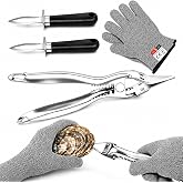 Oyster Shucking Knife, Oyster Shucking Kit, Portable Seafood Tool Set | 1 Stainless Steel Oyster Opener, 2 Oyster Knives And Cut Resistant Gloves, Labor Saving, Easy To Use
