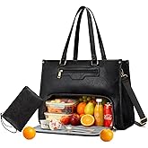 KKXIU Lunch Tote Bag for Women - 15.6" Laptop Bag with Insulated Lunch Compartment, Quilted Lunch Tote Purse