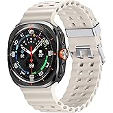 Adorve Compatible with Samsung Galaxy Watch 7/8 Ultra Bands 47mm (2024/2025), Rugged Ocean Wristband Breathable Silicone Sport Strap Waterproof for Galaxy Watch Ultra Bands Men Women