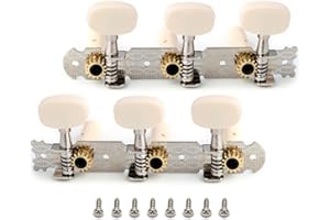 Metallor 3 on a Plank Guitar Tuning Pegs Machine Heads Tuning Keys Tuners for Classical Guitar Single Hole 3L 3R Chrome. (G31