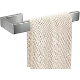 JOPOFI Hand Towel Holder, Towel Ring - Thicken SUS 304 Stainless Steel Towel Holder for Bathroom Wall, 8" Rectangular Modern Design Hand Towel Bar, Contemporary Hand Towel Rack - Brushed Nickel