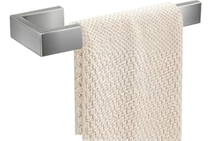 JOPOFI Hand Towel Holder, Towel Ring - Thicken SUS 304 Stainless Steel Towel Holder for Bathroom Wall, 8" Rectangular Modern Design Hand Towel Bar, Contemporary Hand Towel Rack - Brushed Nickel