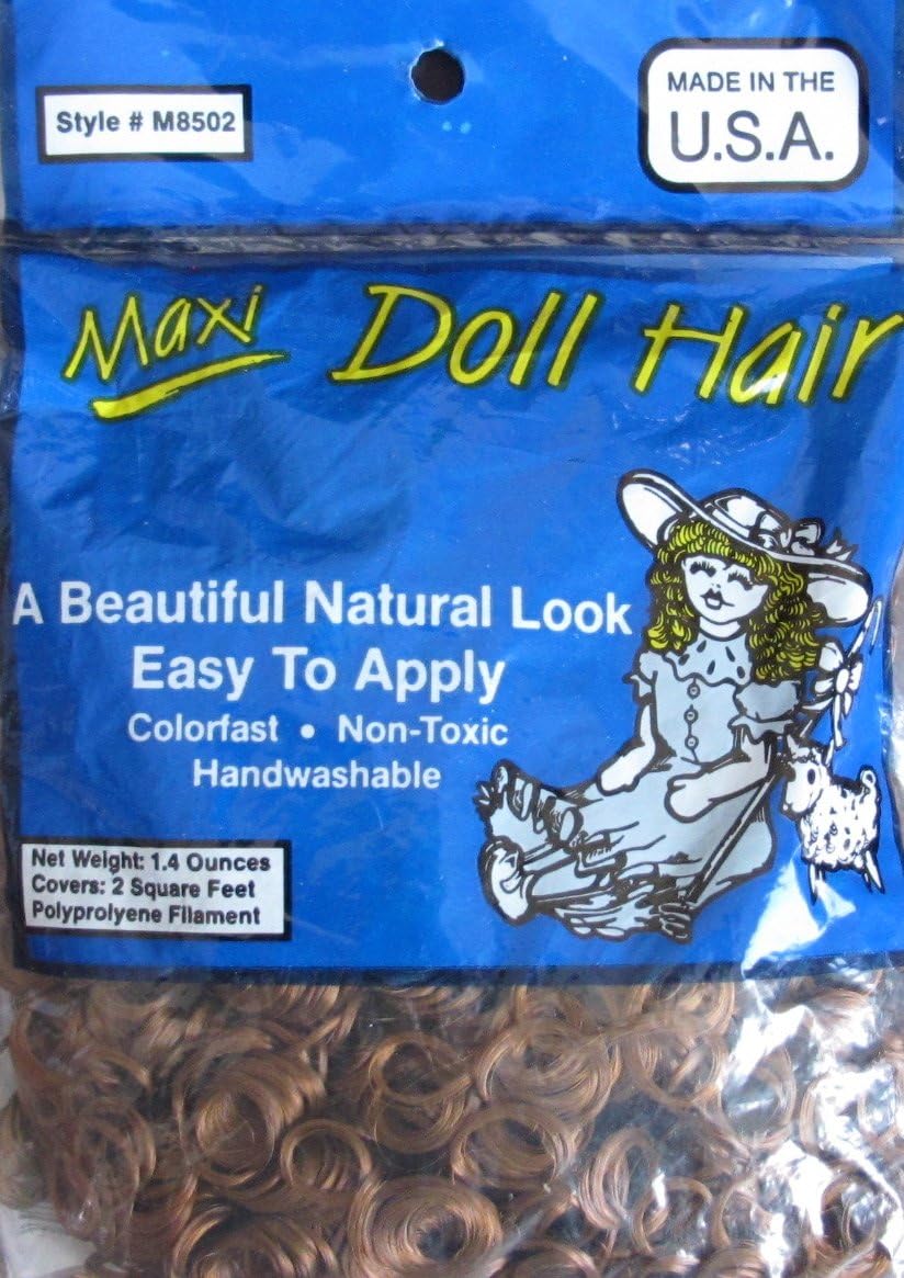 Maxi Craft PACK of 1.4 Ounches 'CURLY' DOLL HAIR Color CHOCOLATE BROWN Covers 2 Sq. Ft. (Maxwell USA)