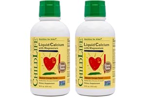 ChildLife Essentials Liquid Calcium Supplement for Kids - Baby Calcium with Magnesium, Zinc, and Vitamin D3 - Orange Flavor, 16 fl oz (2 Pack)