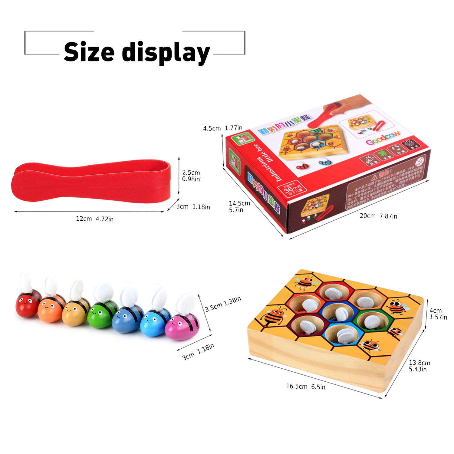 Fansport Toddler Baby Bee Hive Preschool Wooden Toys,Bee Toy,Motor Skills Toys for Toddlers for Baby Early Educational Toddler Montessori Game Motor Skills Toy