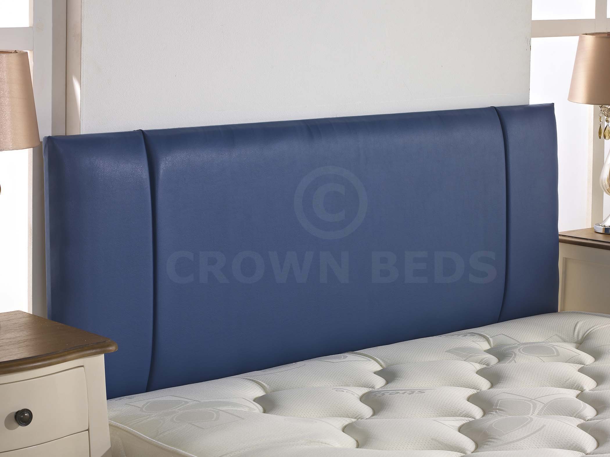 CROWNBEDSUK QUALITY FAUX LEATHER PORTOBELLO HEADBOARD 2ft6,3ft,4ft,4ft6,5ft,6ft NEW!!!!! (2ft6 small single, blue)