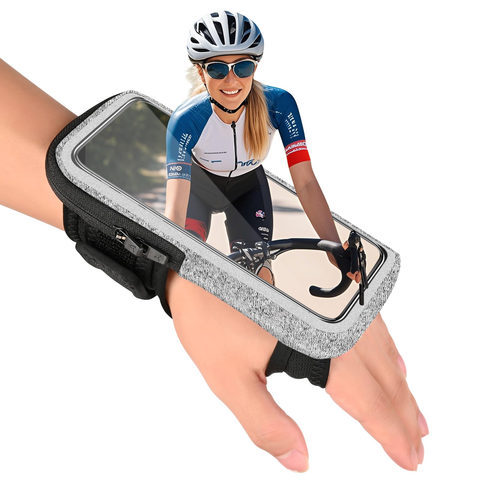 Photo 1 of Kebrela Wristband Phone Holder for Running, Running Armband with Card Slot for iPhone Pro Max Plus (16/15/14/13/12/11/X/XR), for Galaxy S24/S10, Cell Phone Armband Up to 7.0'' Phone