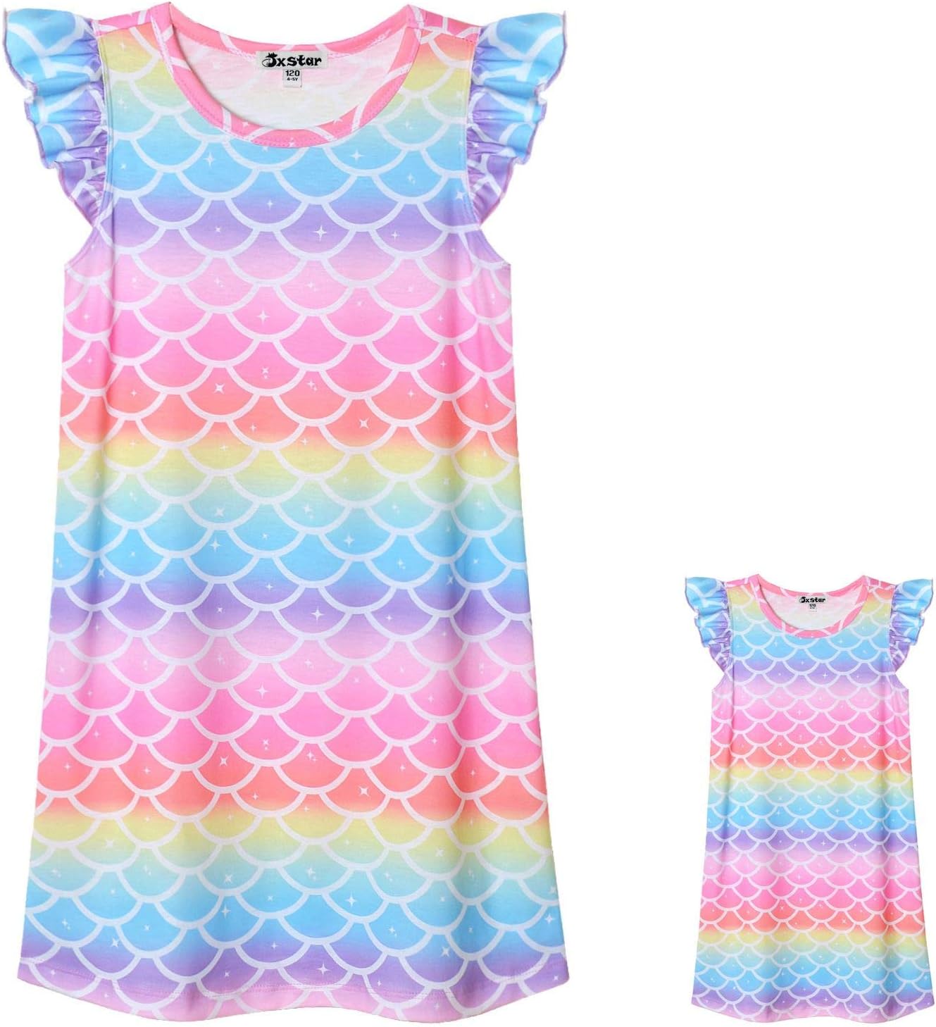 Matching Doll & Girls Nightgowns Pajamas Princess Night Shirts Sleepwear
