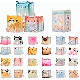 LUCKJOY Square Cat Series Blind Pack (3PCs in one Bag) Random Design Cat Blind Box Figures Collectible Toys Cute Mystery Box Home Decorations Holiday Birthday Gifts