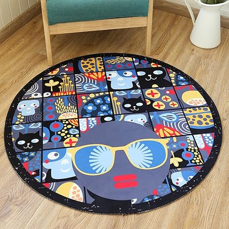 Amazon Com Children S Floor Mats Cartoon Round Carpet Nordic