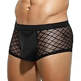 Arjen Kroos Men Sexy Lace Trunks Underwear Low Rise Open Design Novelty Funny Boxer Briefs