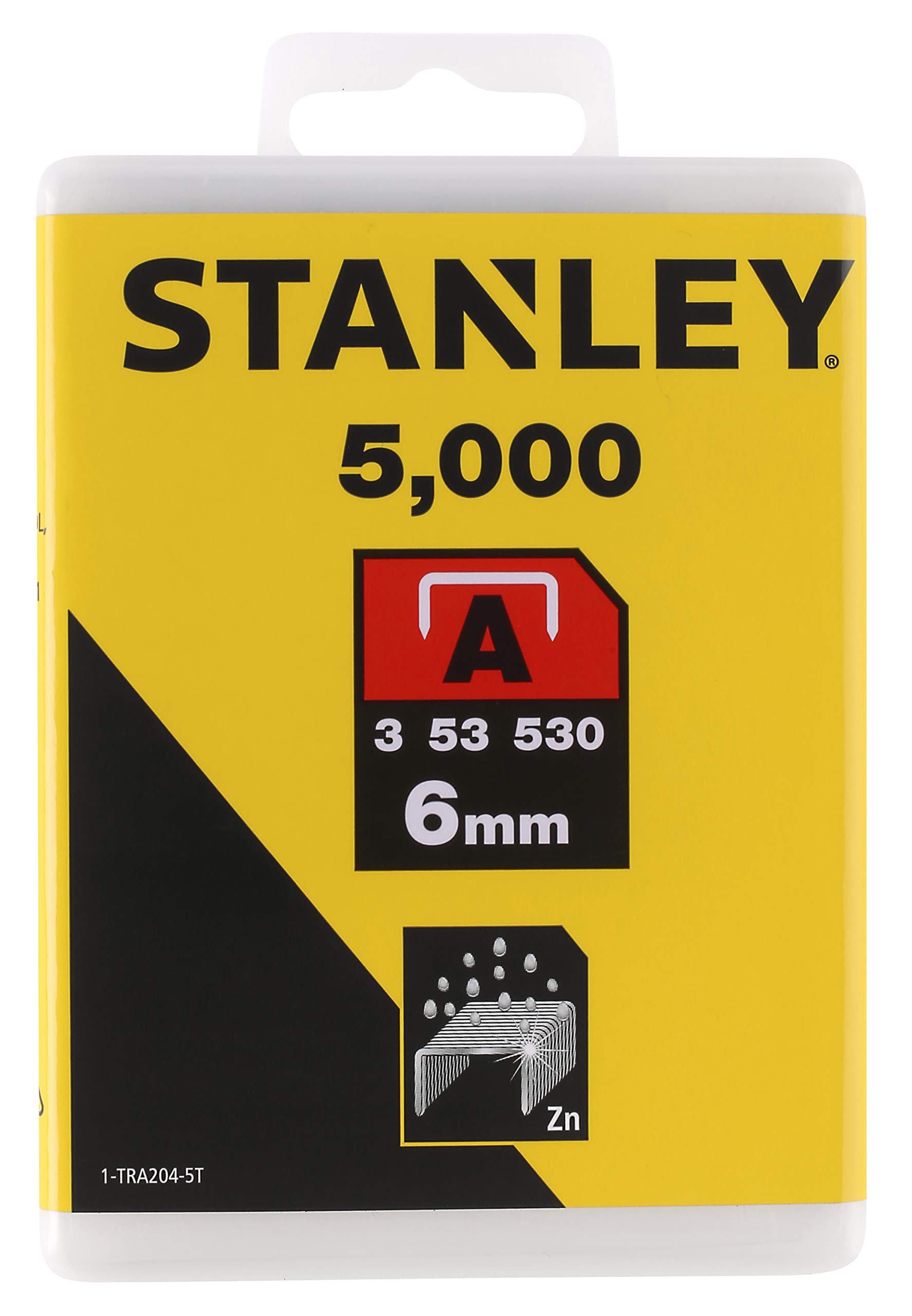 Stanley 1-TRA204-5T 6mm A-Type Light Duty Staples (5000 Pieces)