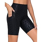 THE GYM PEOPLE Women's High Waist Workout Shorts Stretchy Tummy Control Yoga Biker Running Shorts with Pockets
