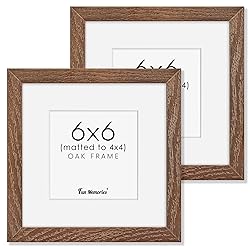 6x6 Picture Frames, Solid White Oak Wood Frame 6 x