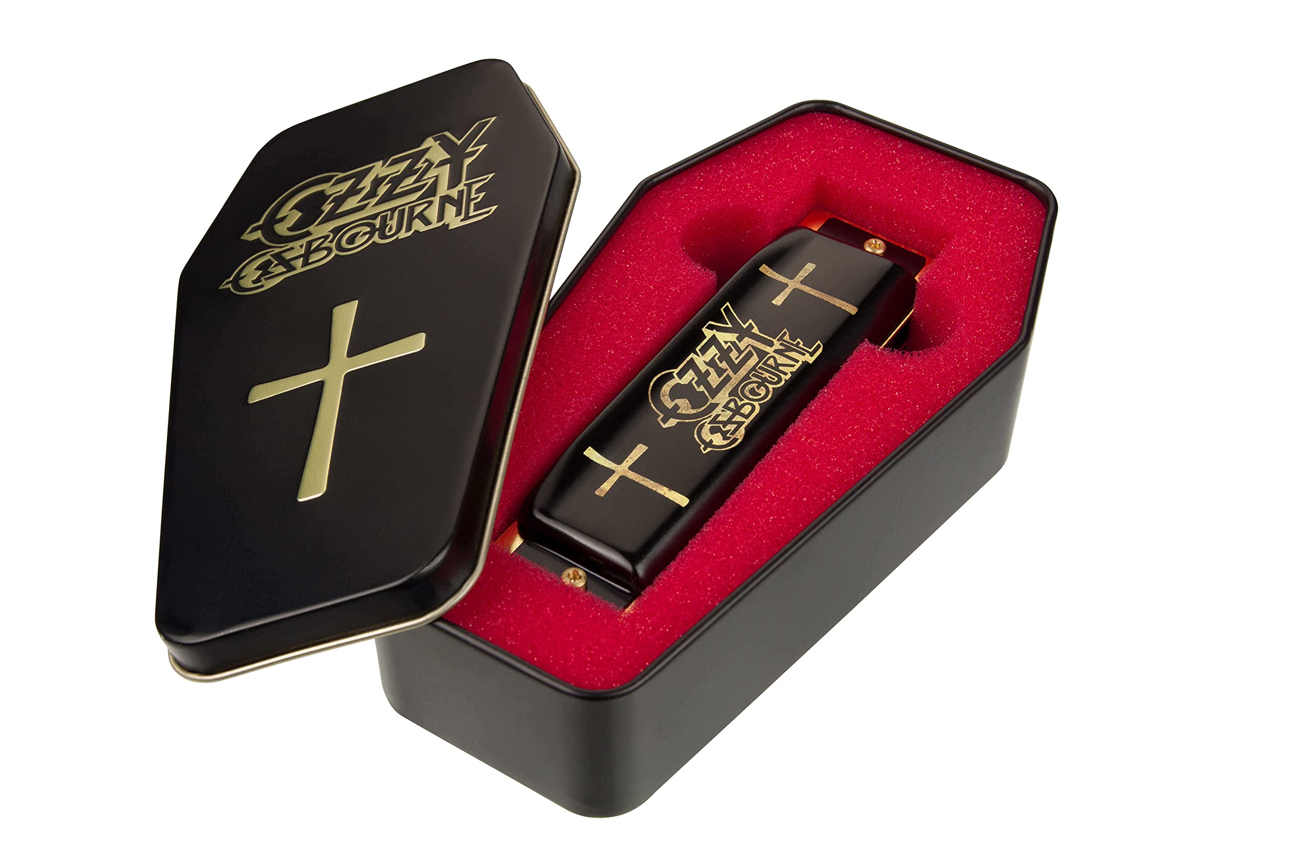 HOHNER Ozzy Osbourne Harmonica C Major - Coffin Box, Black/Gold (M666)
