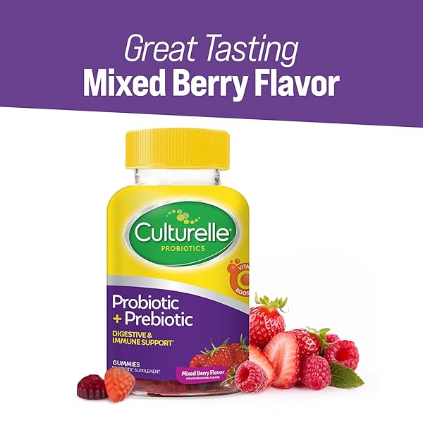 CULTURELLE DAILY PROBIOTIC GUMMIES FOR WOMEN & MEN, BERRY FLAVOR, 52 COUNT, NATURALLY-SOURCED DAILY PROBIOTIC + PREBIOTIC FOR DIGESTIVE HEALTH, NON-GMO & VEGAN