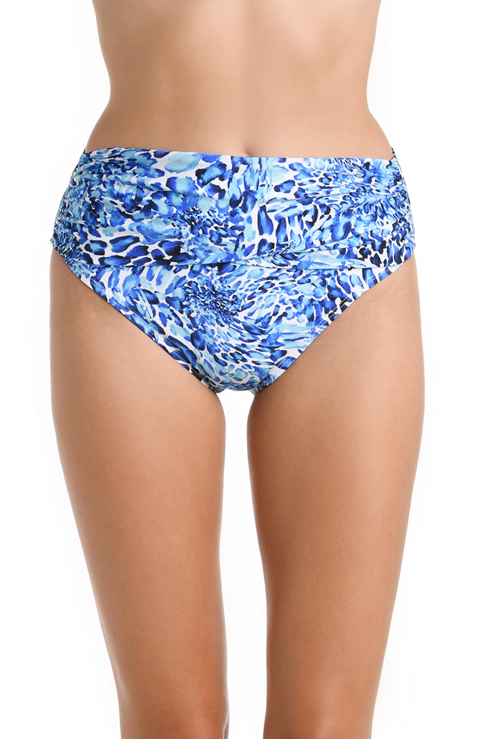 La Blanca Women’s Mid Waist Sash Band Swimsuit Bottom, Ocean//Fiji Tropics, 6