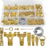 NORTHERN BROTHERS 250 Pcs Picture Hooks Hanging Kit Heavy Duty with Wire Nails view 1