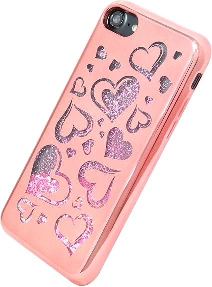 Amazon Co Jp 藤本電業 Iphone8 Iphone7 ソフトグリッターケース キラキラ舞うラメ ハート ピンク Ji7 G02 家電 カメラ