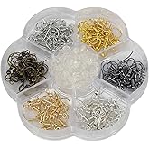 Chenkou Craft 120pcs Fish Earring Hooks Ear Wires with 120pcs Earring Backs 18MM Hypo Allergenic Surgical Steel with Ball and Coil Mixed Color (Mix, 18mm)