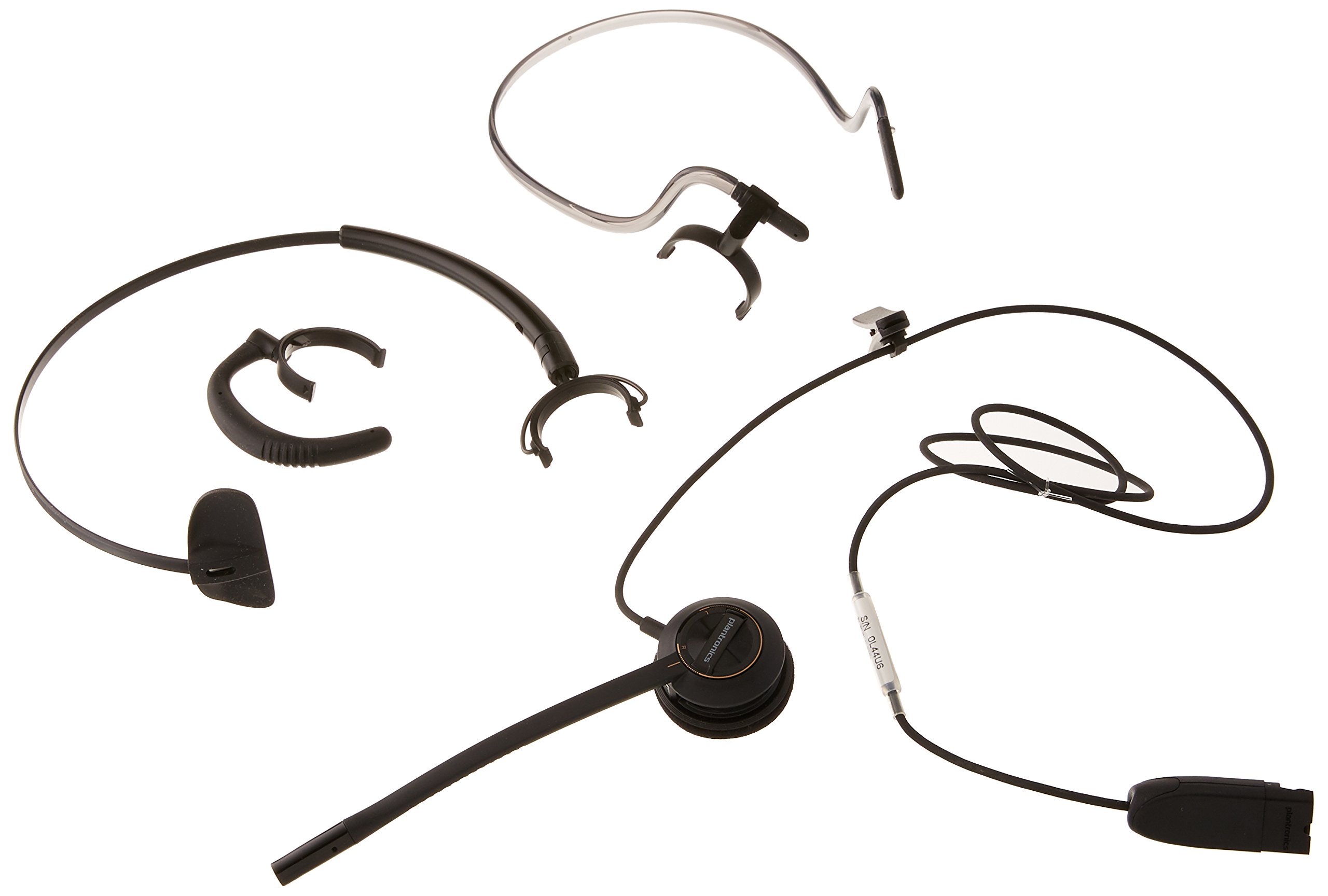 Plantronics HW540, One-Ear EncorePro Headset with Hook and Neck Clip and DA90, Black