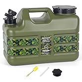 ASIEIT 3 Gallon/5 Gallon Water Jug with Spigot, Portable Water Tank BPA Free, Leak-Proof Water Containers for Camping Water Storage Containers for Emergency Outdoor Hiking Picnic, Green/Yellow/White