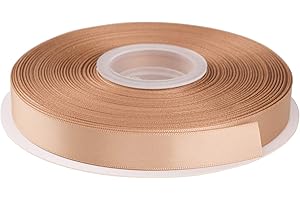 AVANAVA 5/8 Inch Wide Double Face Satin Ribbon - 50 Yards (835-Tan)
