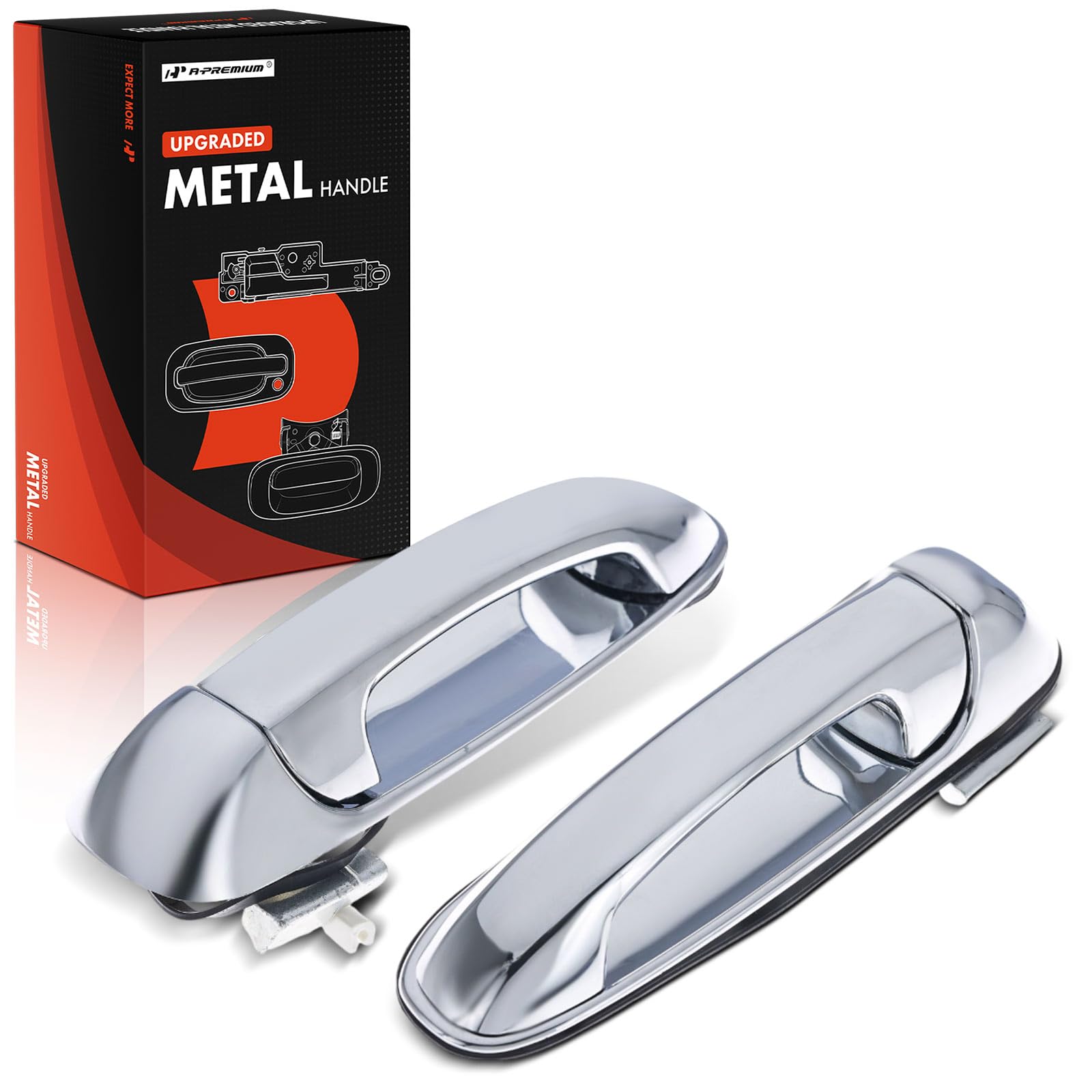 Photo 1 of A-Premium Upgraded Metal Exterior Door Handles Compatible with Dodge Ram 1500 2500 3500 2003-2009, Dakota 2005-2010 & Mitsubishi Raider 2006-2009 & Ram Dakota, Chrome, 2-PC Set, Rear Left and Right