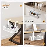 Cinati Under Desk Cable Management Tray White No Drill Clamp Wire Organizer view 7