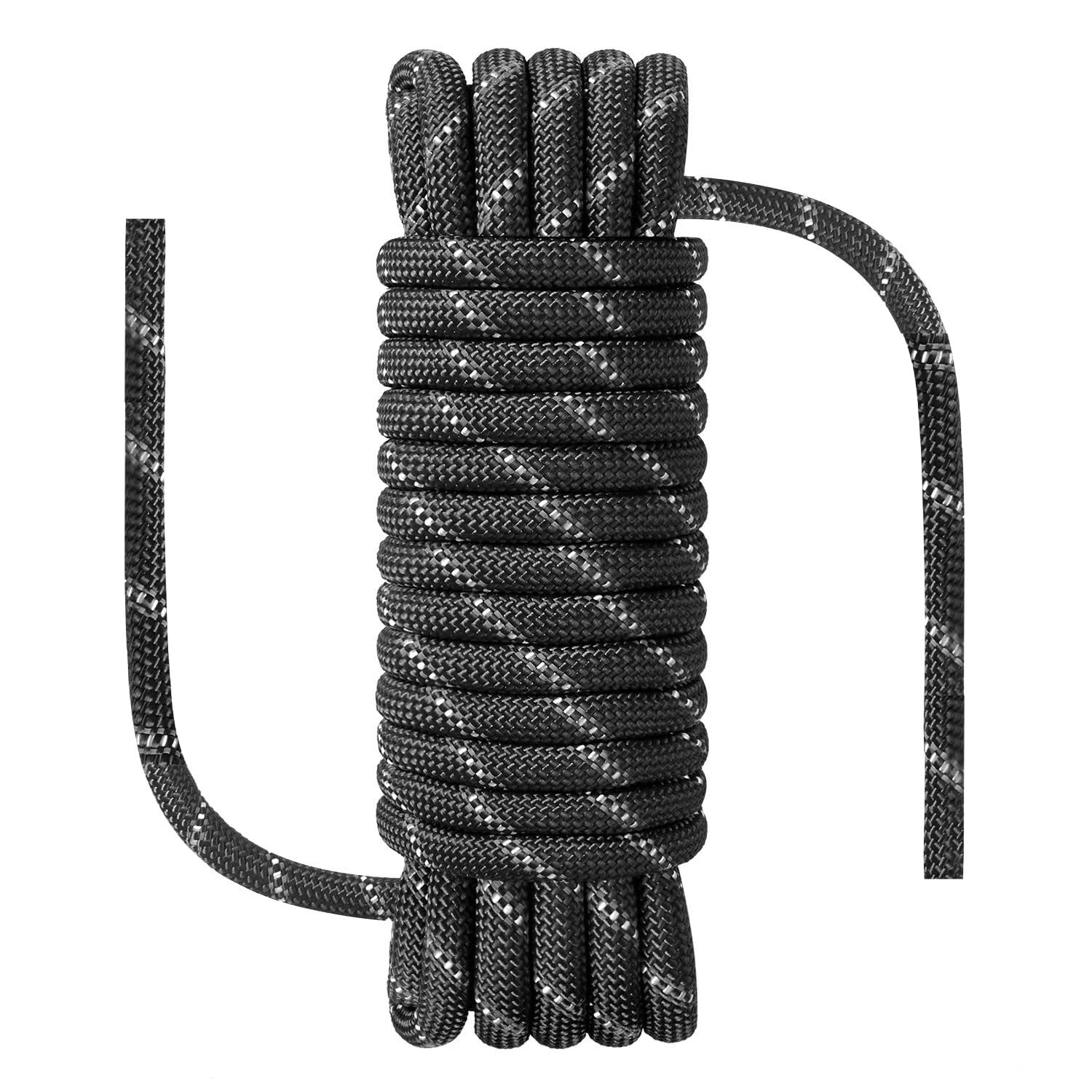 NorthPada 10 mm x 30 Meters Outdoor Marine Floating Rope for Boating, Fishing, Rafting, Camping, Hiking, Hunting, Anchor, Mooring, Dock Lines, Kayak, Canoe, Rescuing Reflective Black