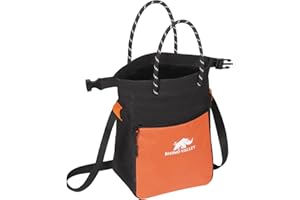 Rhino Valley Chalk Bag for Rock Climbing, No Leak Magnetic Climbing Chalk Bag with Handle, Climbing Chalk Bucket Gear with Adjustable Belt Zipper Pockets for Cross Fit, Weight Lifting