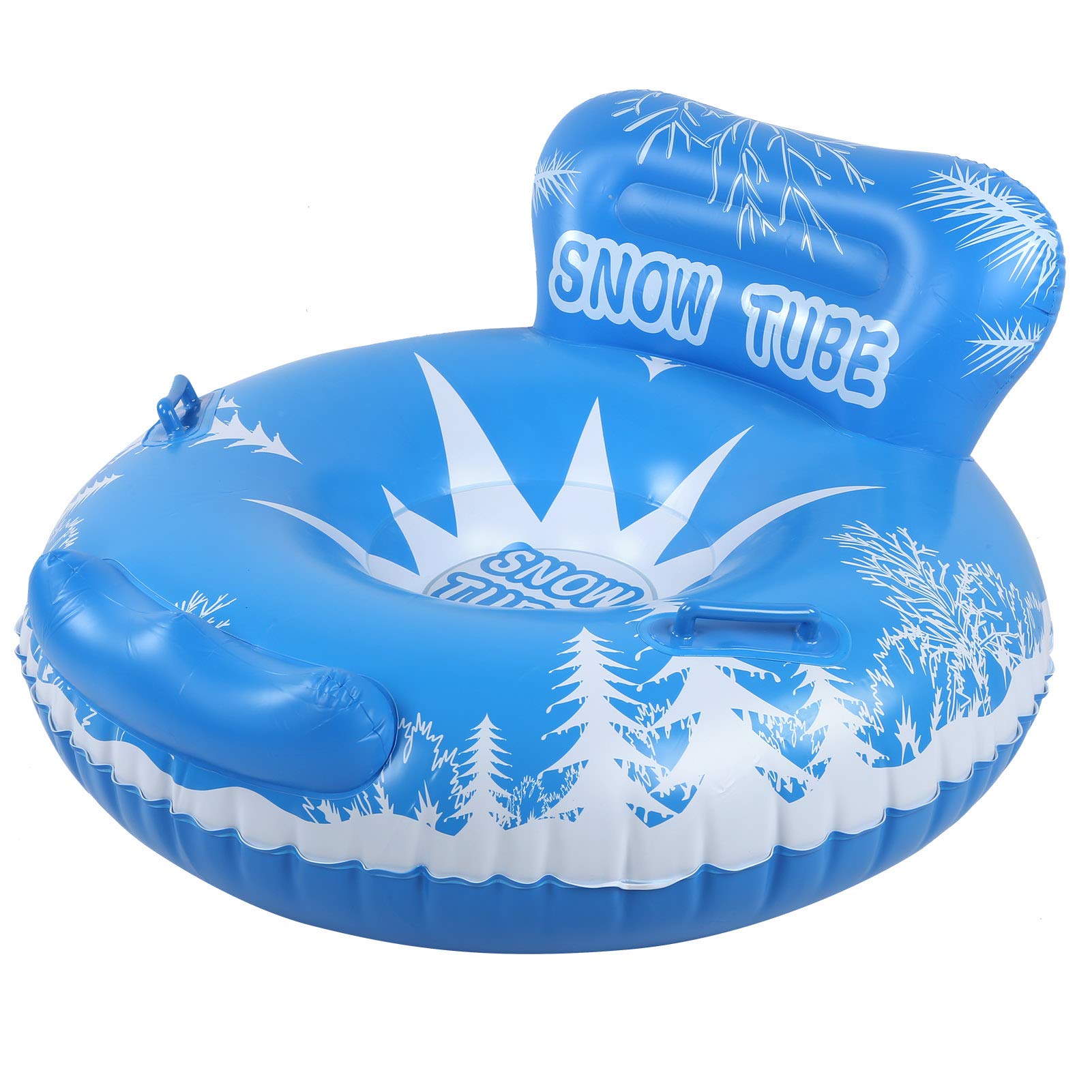 Demeras Inflatable Winter Outdoor Snow Sled Ski Board, 220 LB Inflatable Ski Rings with Handle for Children and Adults