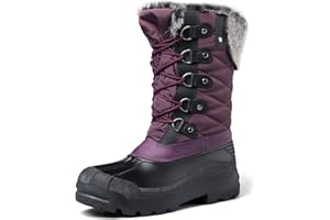 mysoft Women's Snow Boots Warm Insulated Faux Fur Lined Waterproof Mid-Calf Winter Boots