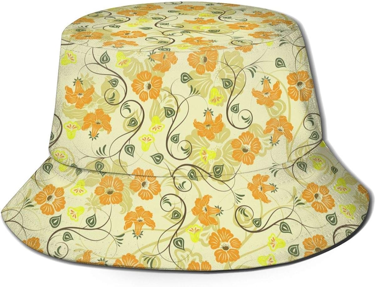 Jhonangel Beautiful Little Yellow Flower Sun Hat Breathable Bucket Hat