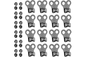 GARVALON 24 Sets Boot Lace Hooks and Rivets for Hiking and Mountaineering Boot Repair Gun Black Eyelet Hooks
