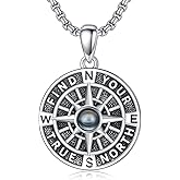 PELOVNY Compass Necklaces for Women Men 925 Sterling Silver Travel Necklace Graduation Inspirational Jewelry Gifts for Her Him