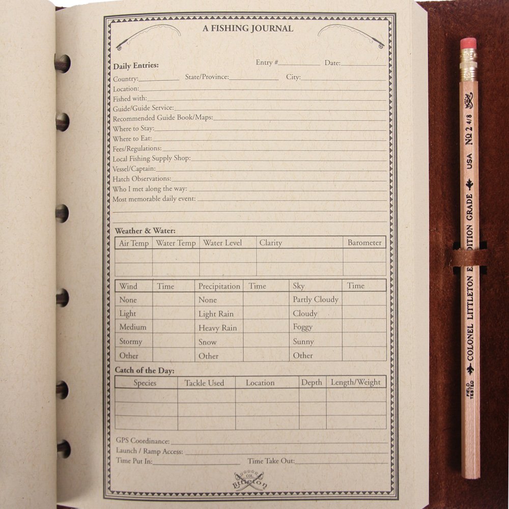 Amazoncom Leather Fishing Journal Notebook Brown - 