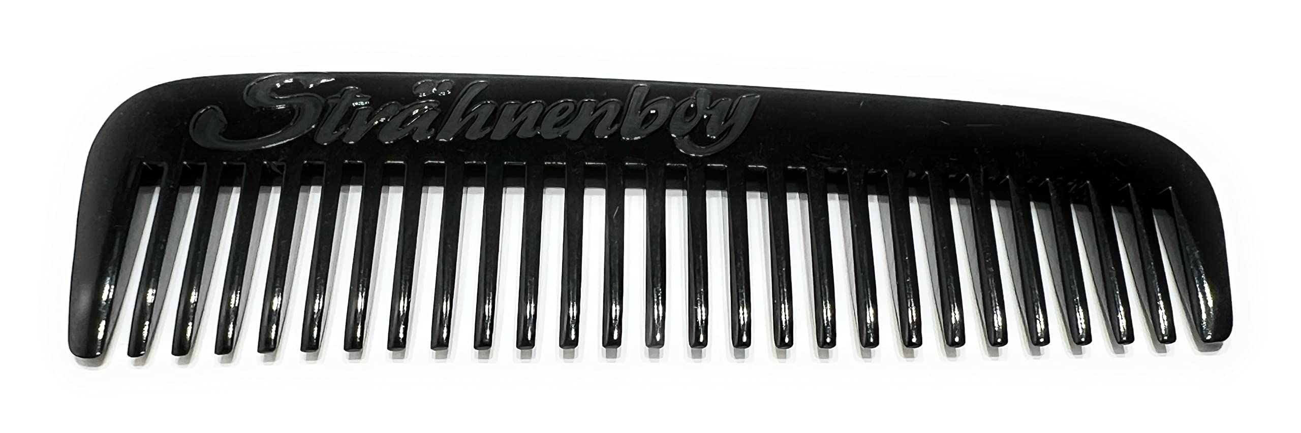 Strähnenboy - Pocket Comb Handmade 11 cm Coarse Tooth Black Curl Comb Stretch Comb Afro Comb Beard Comb (11_bl TK)