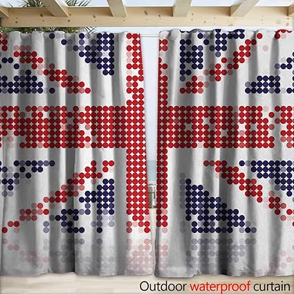 Amazon Com Warmfamily British Home Patio Outdoor Curtain Grunge